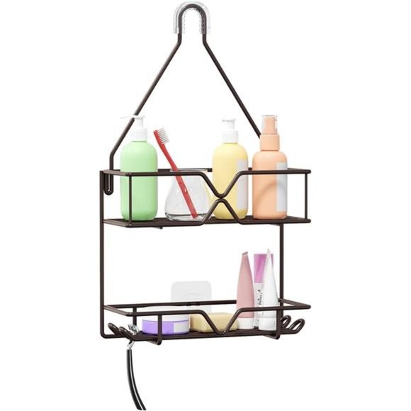 Shower Caddy Over Shower Head Hanging Bathroom Caddy for Shower Organizer 4Hooks - Picture 5 of 7
